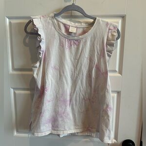 Skies Are Blue SOFT Tie Dye Flutter Sleeve Tank Top